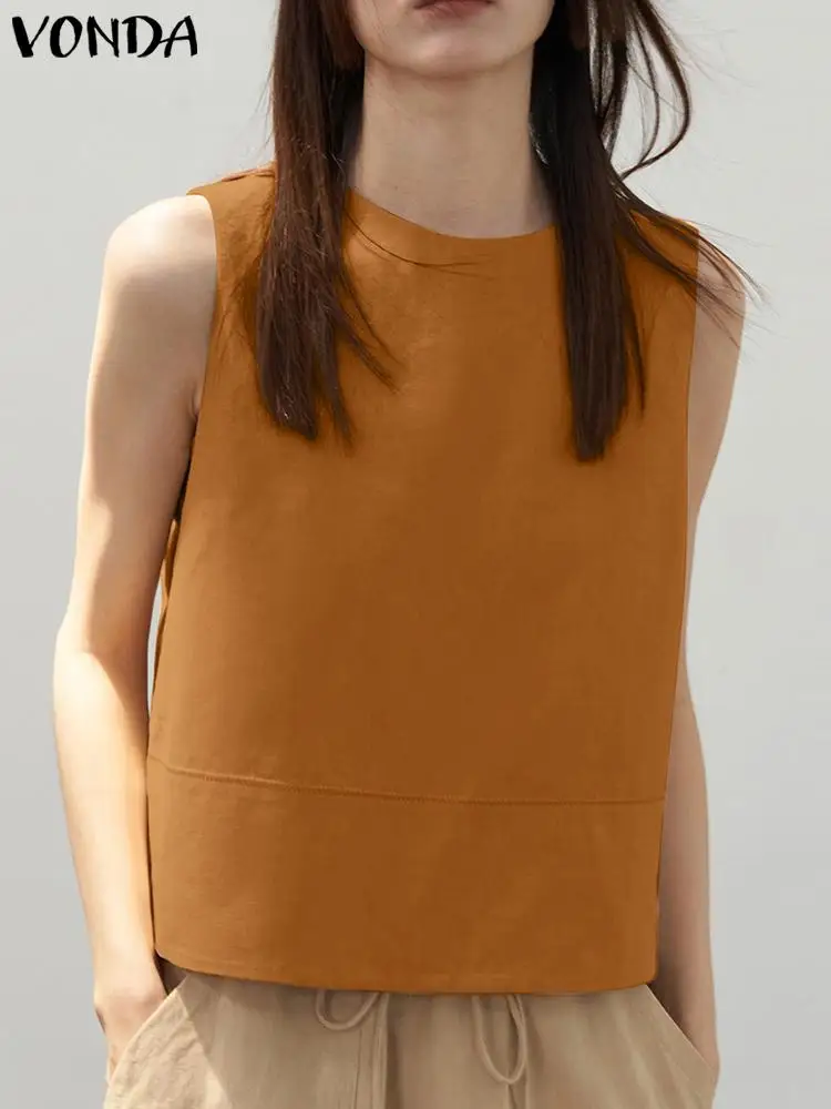 

Women Sleeveless Tank Tops 2024 Summer Blouse Casual Loose Solid Color Shirts Fashion Beach Tops Fashion Blusas Oversized