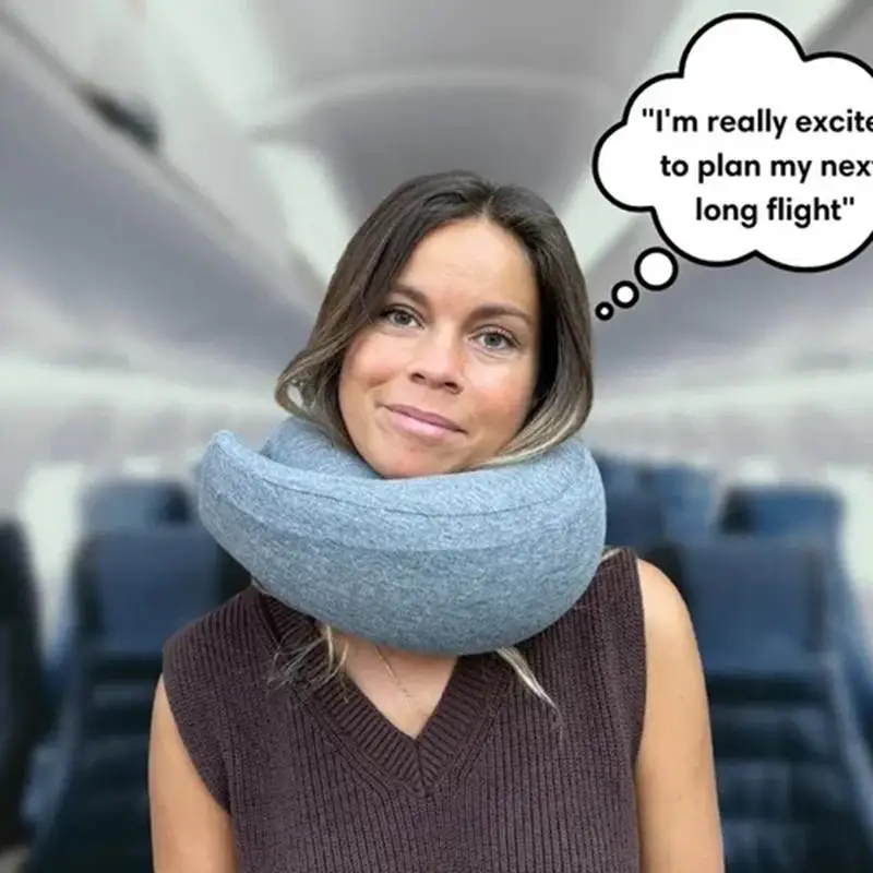 Travel Neck Pillow Memory Foam U-shaped Pillow Flight Soft Pillow Support Neck Pillow Adjustable Soft Noon Break Sleep Pillows 4