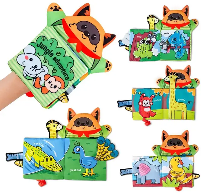 Baby Soft Cloth Book for Newborns 0 12 Months 3D Quiet Books Montessori Hand Puppet Educational Toy for 1 Year Old Boy Kids Gift 6