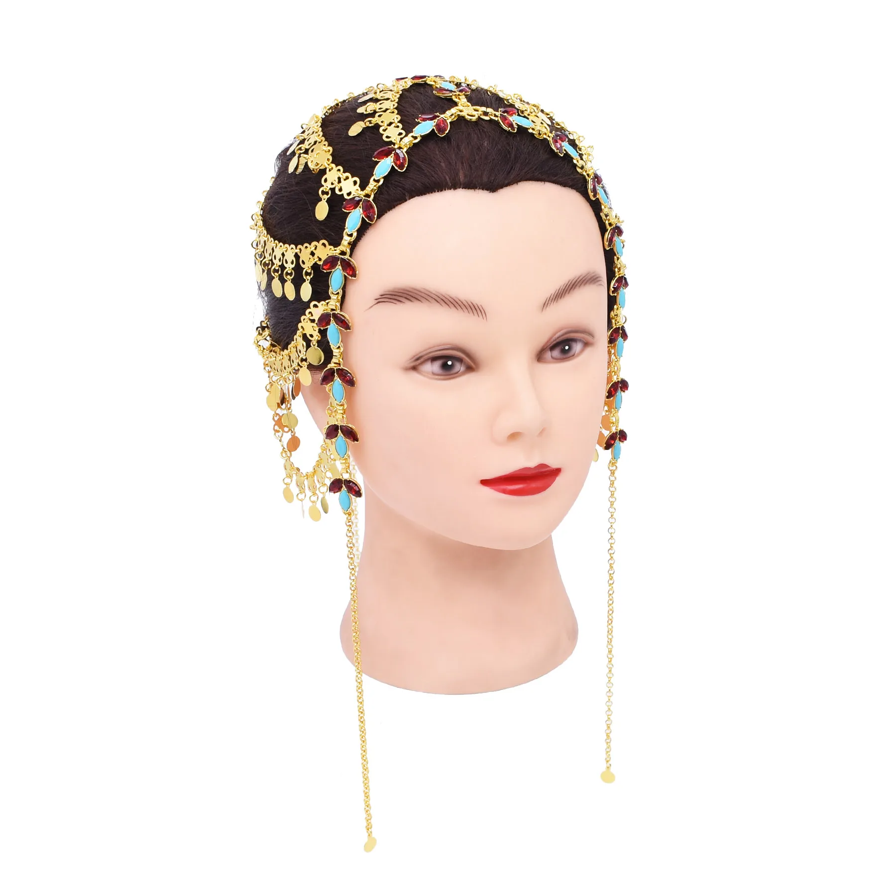 غطاء شعر ذهبي بسلاسل متدلية – إكسسوار رأس فاخر