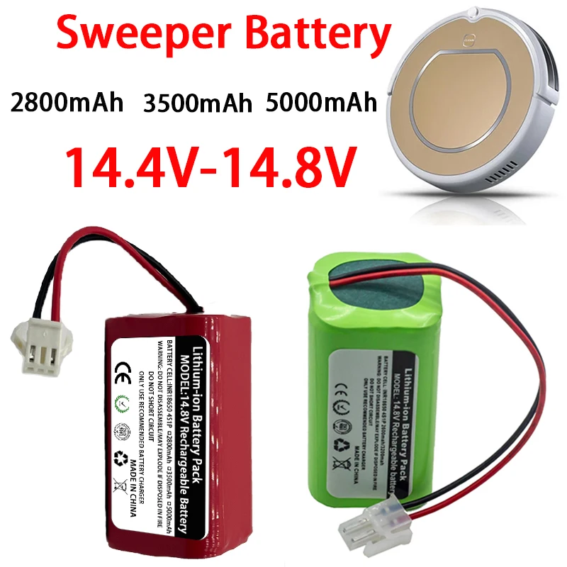 

New 2800mah 3500Mah 5000Mah 4S1PLithium Battery For ILIFE A4 V7 A6 Plus Robot Vacuum Cleaner ILife Full Capacity Li-Ion