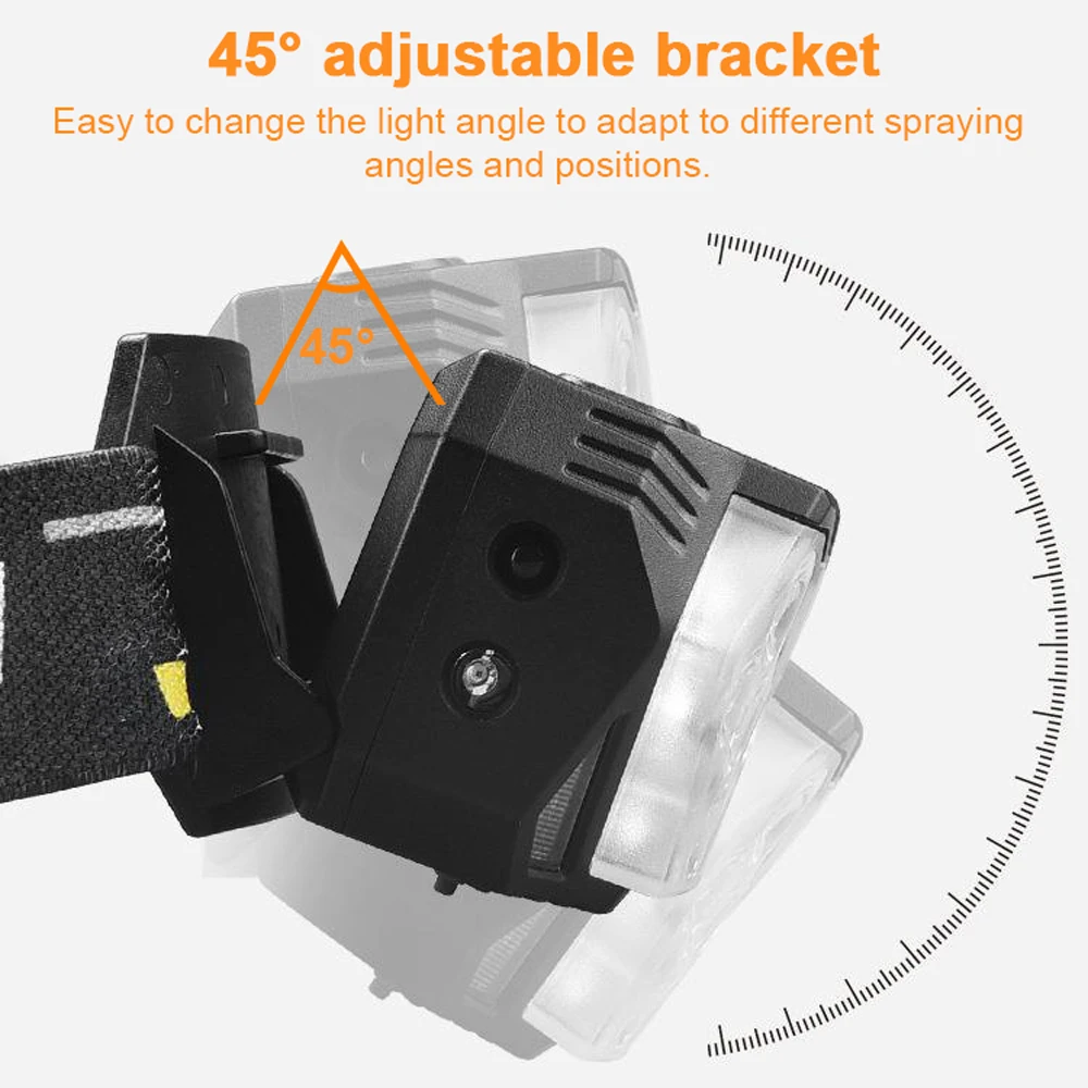 페인트 스파이 건 라이트, USB 충전식 자동차 페인트 건 LED 라이트, 4 가지 모드, 45 ° 조절 가능, 바디 페인트 분무기 부착