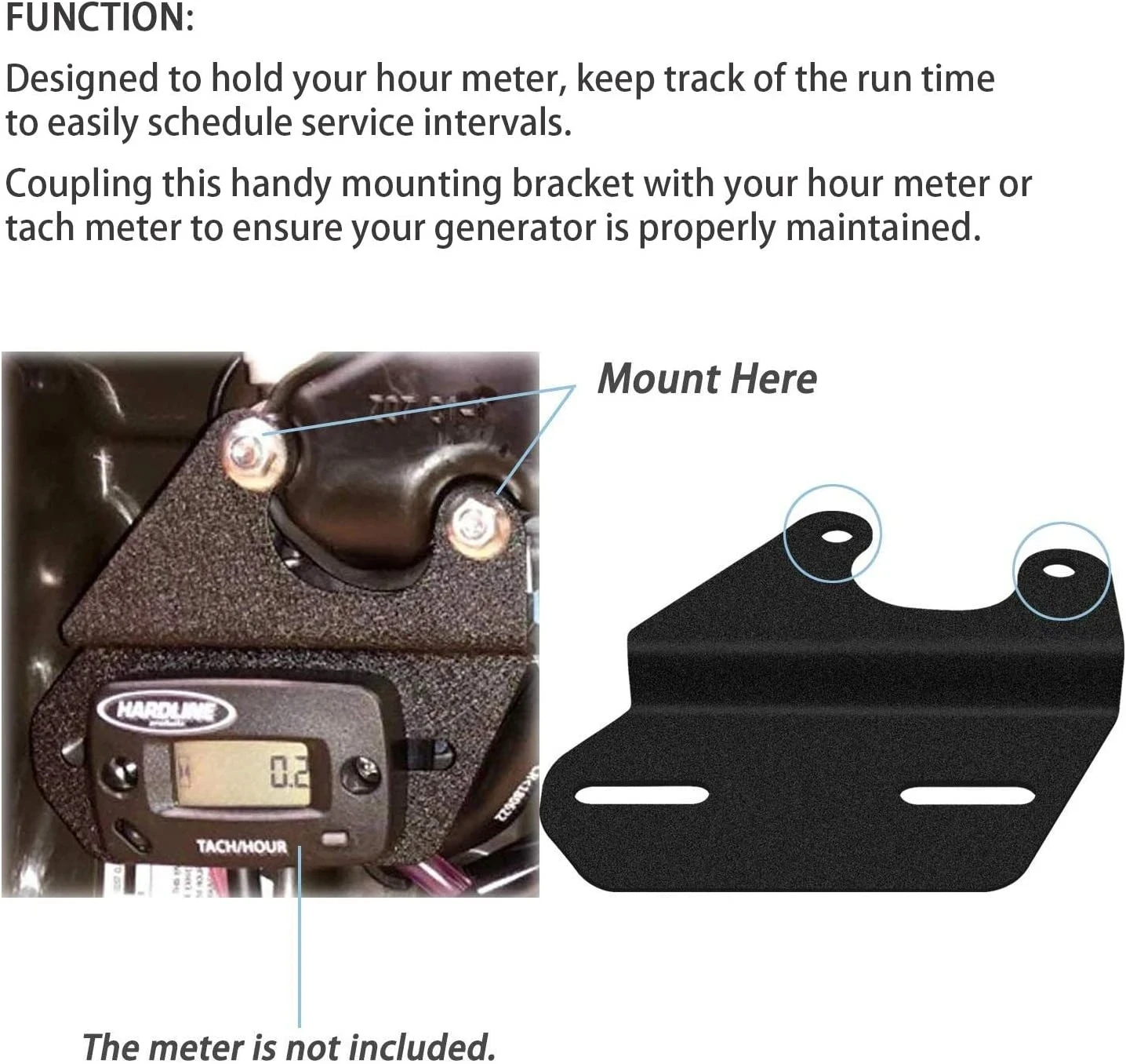 Tach Hour Meter Bracket Fit for Honda Generators EU1000I EU2200i EU2000i MX Universal Steel Mounting