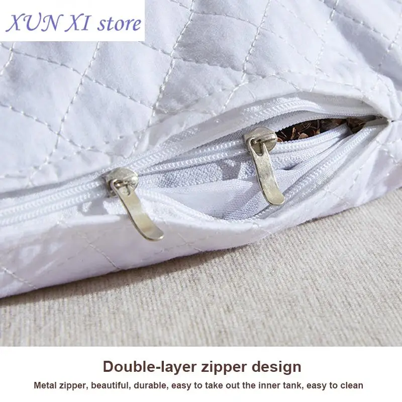 Holaroom Bedding Pillow Neck Protection Pillows Plaid Shaped Buckwheat Husk Filling Cushion for Home Sofa Office Nap Sleeping 5