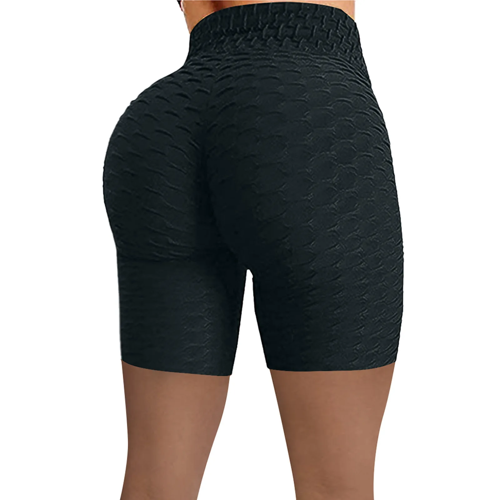 Peach Hip Raise yoga shorts women's stretch jacquard tight sports pants high waist hip fitness shorts