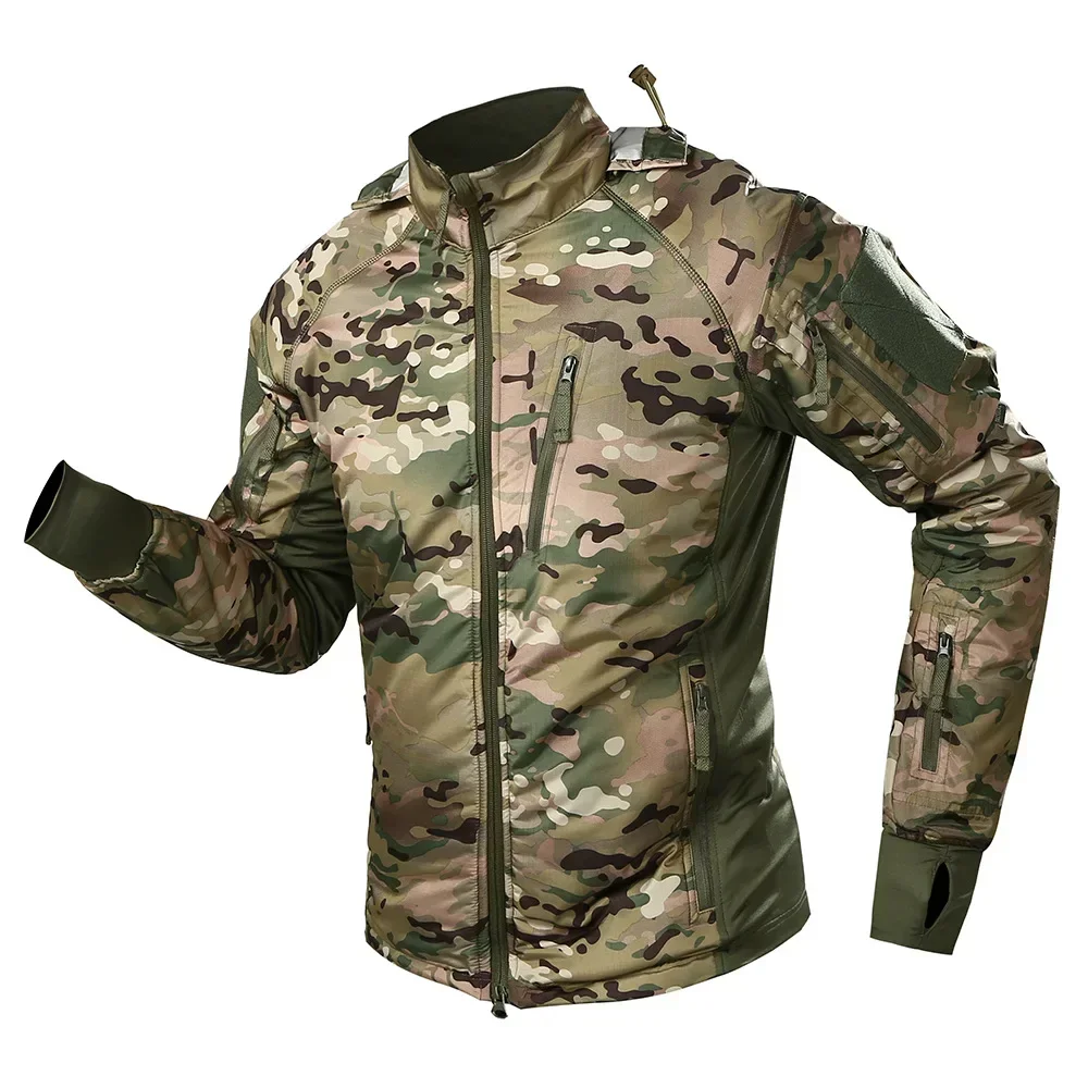 

2024 New Men's Tactical Cotton Waterproof Padded Ultralight Camouflage Tactical Jacket Outdoor Mountaineering Ski Jacket