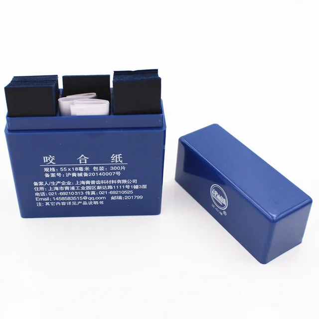 300Sheet/Box Dental Articulating Paper Strips Red/Blue Double-sided bite paper 55*18mm Red/Blue Teeth Whitening Dentist Material 2