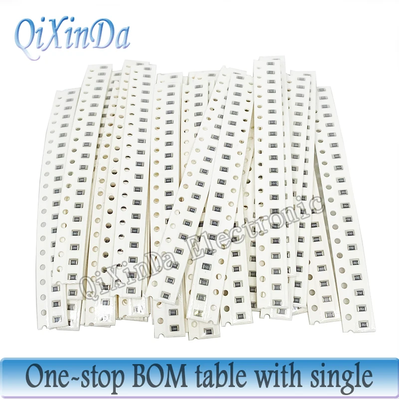 SMD Resistor Box 1% 0201 0402 0603 0805 1206 SMT Chip Resistor Assortimento Kit componente 128 Valori 0R-1M scatole Campione (Color : 0603 128x100pcs
