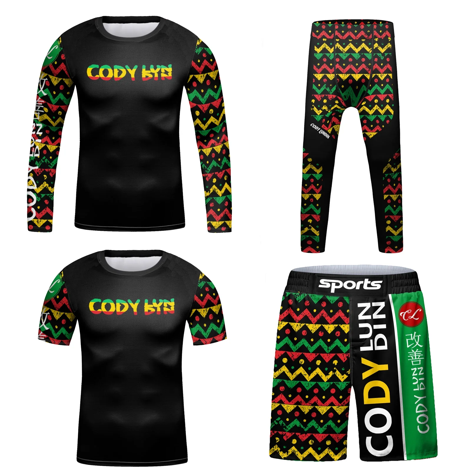 Children's Rash Guard Clothing MMA T-shirt+Shorts Kid's sports Tights Set Gym Boy Bjj Gi Boxing Rashguard Jiu Jitsu Shirts