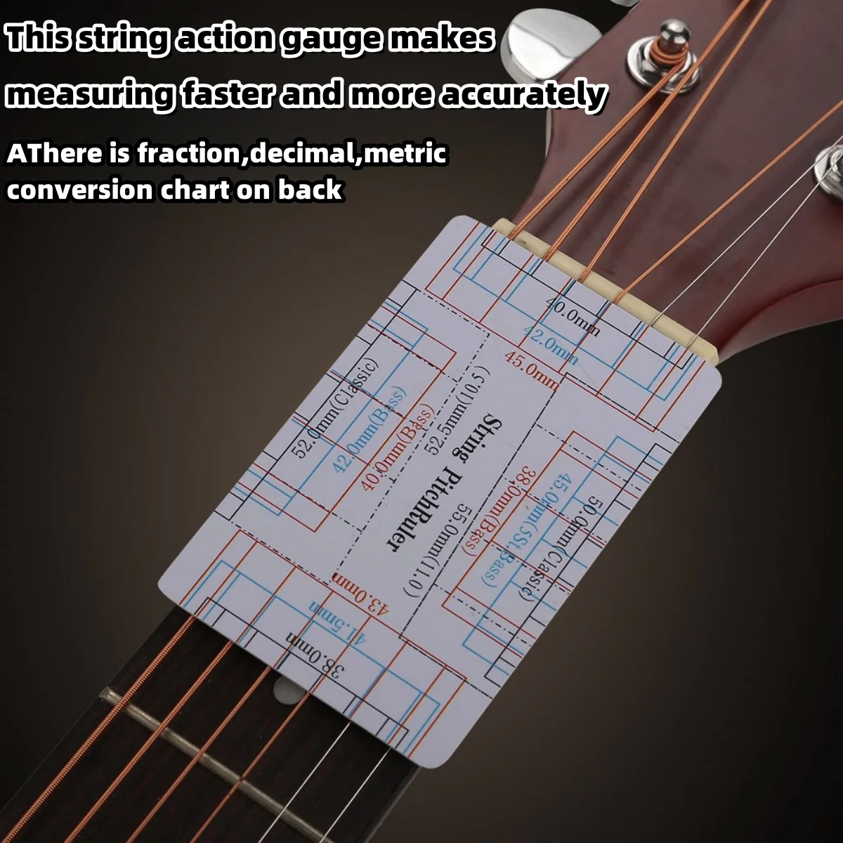 Guitar Measurement Tool String Height Specification Ruler Card Luthier Instrument Accessories