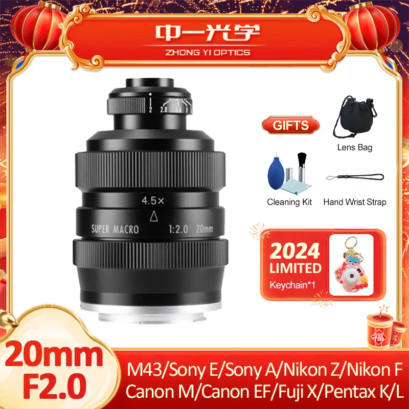 Zhongyi Mitakon 20Mm F2.0 Super Macro Aps-C Obiettivo Full Frame Per Sony A Canon Ef Pentax K M43 Fuji Fx Sony E Nikon F Canon Ef M