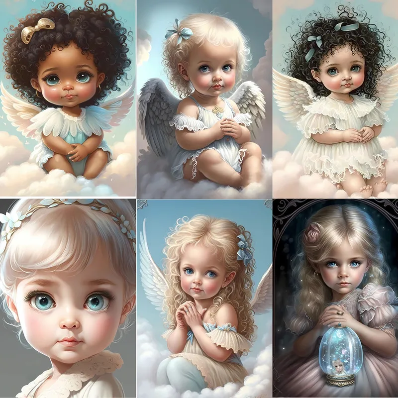 9Pcs/Pack Lovely Angel Baby Kids Sticker DIY Craft Scrapbooking Album Junk Journal Decorative Stickers