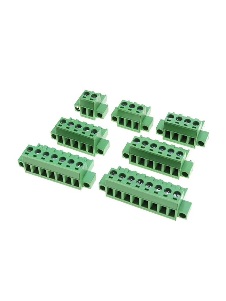 

2EDGKM 5.08mm Plug-in Green Wiring Terminal Block Flange Fixed PCB Wiring Plug 2P-8P Connector