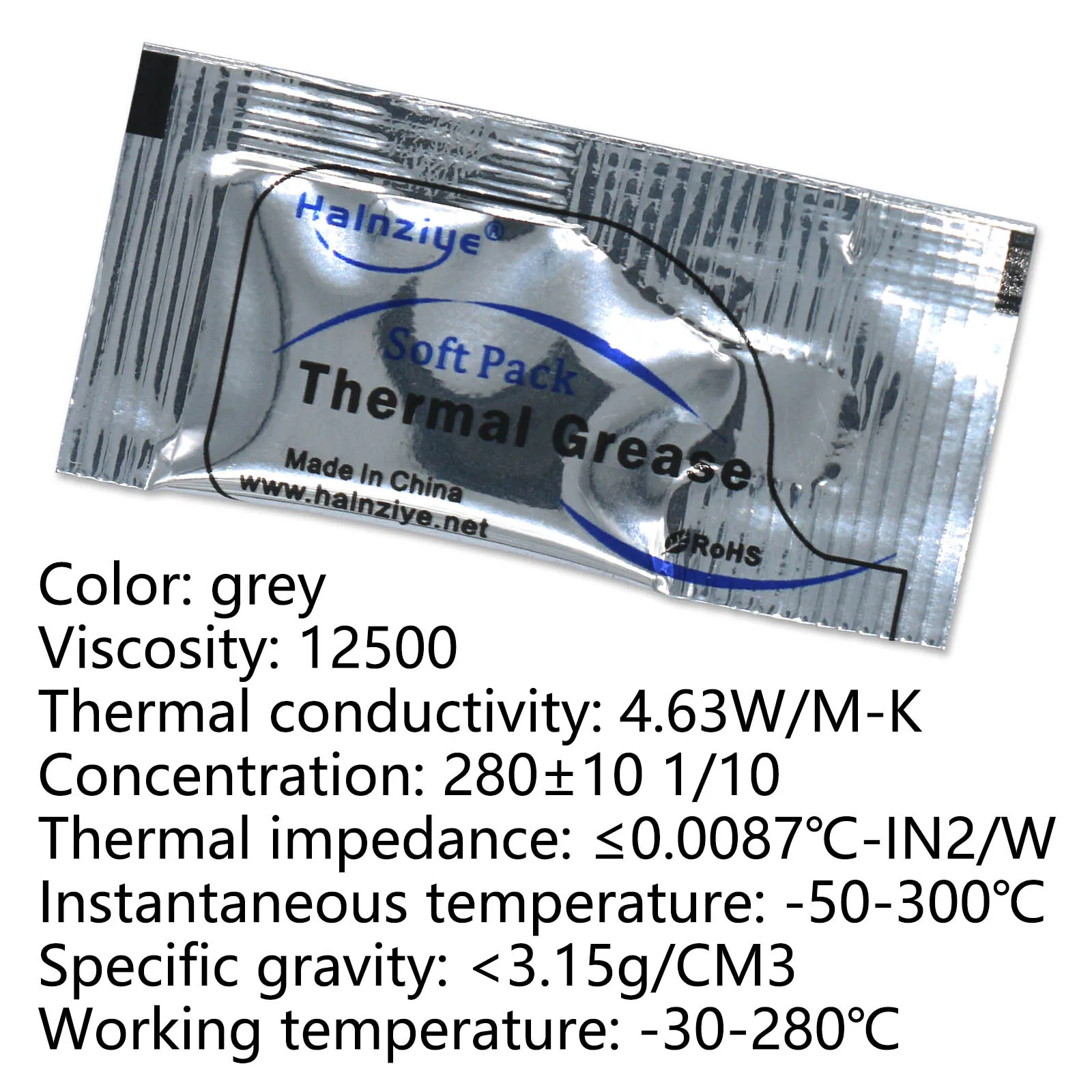 20pcs HY810 Thermal Conductive 4.63W/M-K Grease Paste Silicone Plaster Heat Sink Compound High Performance Gray Net Weight 0.8g