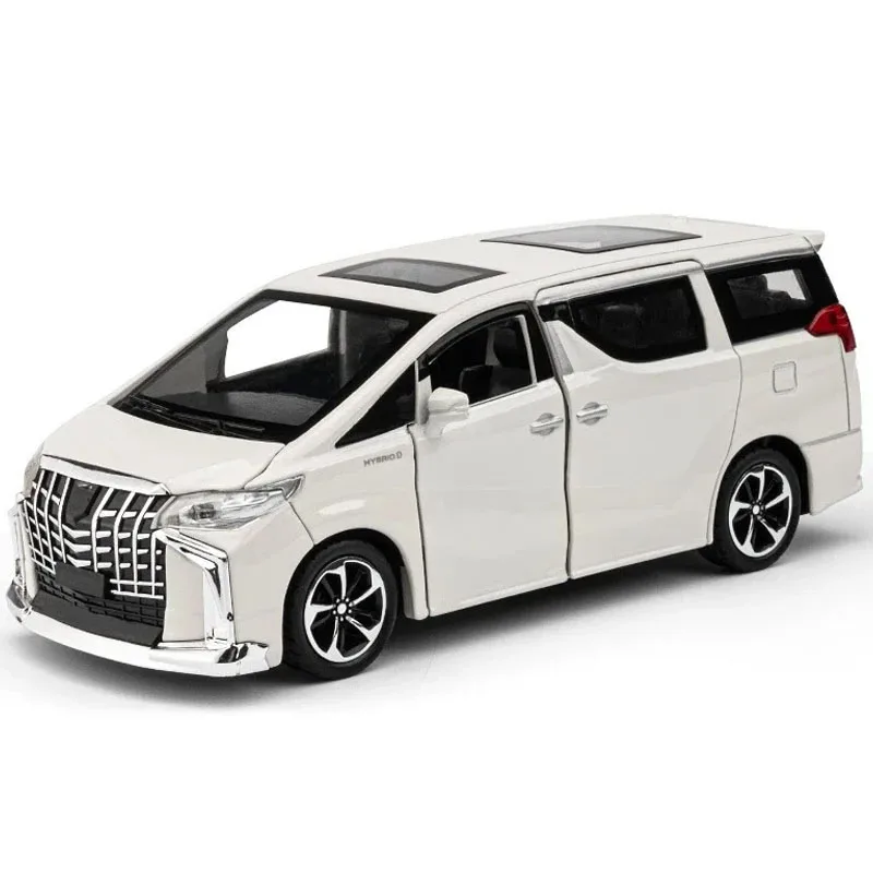 

1/32 Scale Metal Diecast Miniature Toyota Alphard Car Model 1:32 Alloy Simulation Static Black White Vehicle Toys Model Gifts