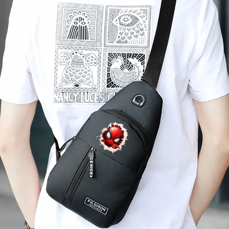 

Spider-man Men's Chest Bag Outdoor Casual Bags Canvas Handbag Messenger Shoulder Messenger Bag Travel Bags Storage Bag Backpack