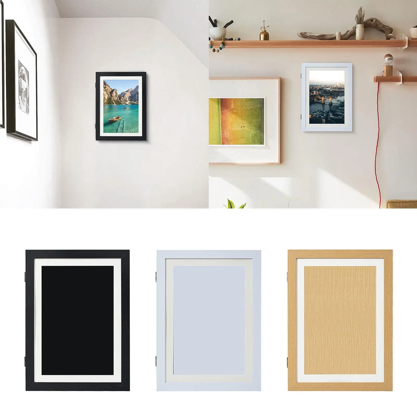 Kids Art Frames Photo Storage Photo Display Frame Changeable Front Opening Picture Frame for Kids Children Home Office Picture