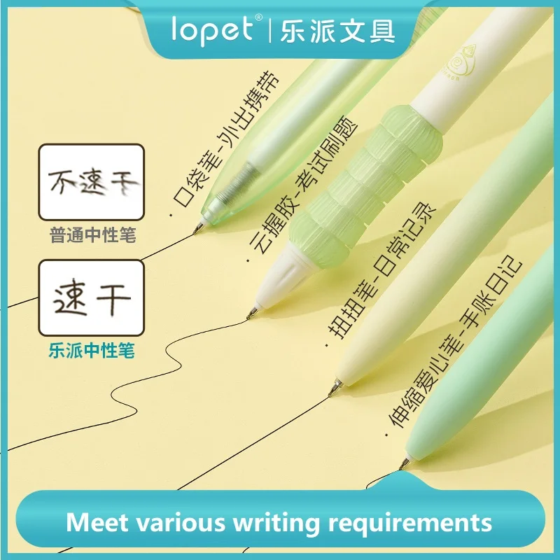 Lopet 4pc/Set Student Stationery Gel Pen Rotate/Press Quick-drying Fragrance Black Core Multiple Styles Writing Experience 3