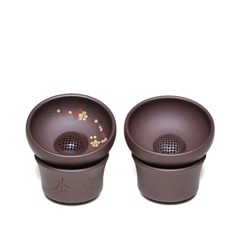 Yixing Purple Clay Leak Original Ore Purple Mud Filter Fine Tea Leak  Handmade Tea Strainer Chinese Tea Set Accessories