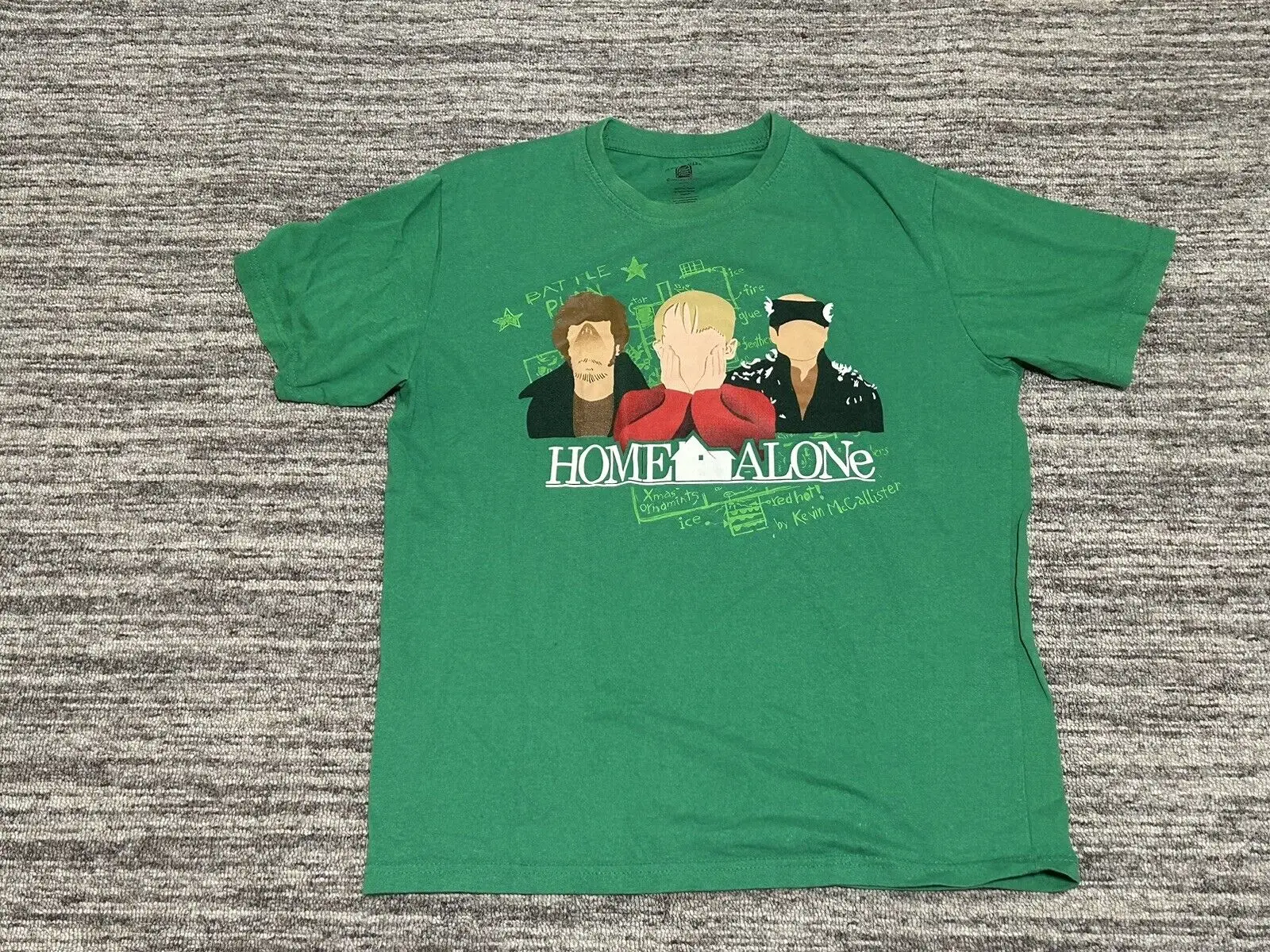 Home Alone 20Th Century Fox Shirt Adult Large Green Graphic Wet Bandits Mens