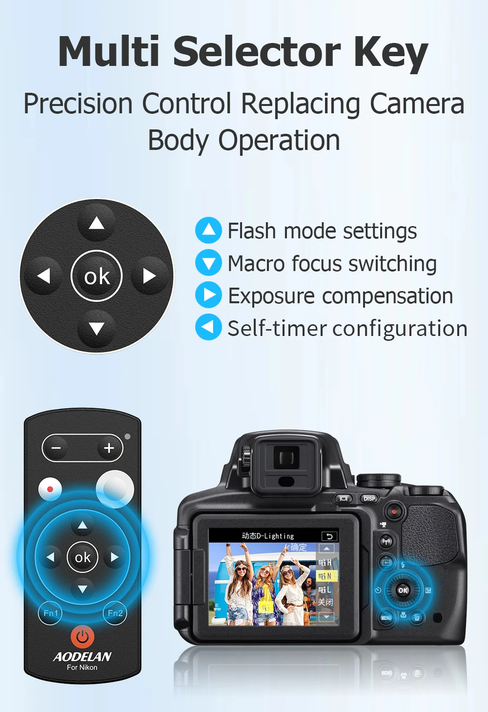 Replace ML-L7 Wireless Bluetooth Camera Remote Control Shutter Release for Z30