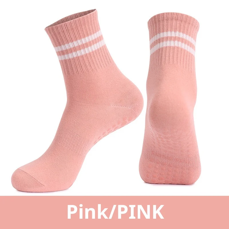 جوارب رياضية ذات أنبوب متوسط منشفة سفلية ماصة للعرق، جوارب أرضية داخلية ناعمة للنساء، جوارب يوجا لاصقة مضادة للانزلاق
