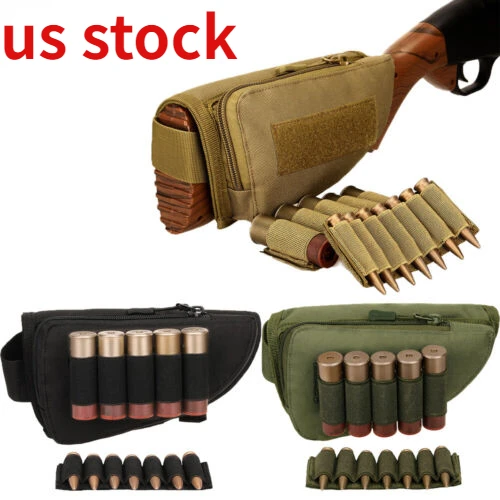 

Tactical Hunting Zipper Rifle Shotgun Buttstock Pack Bag Cheek Pad Rest Shell Ammo Pouch Pocket Magazine Bandolier