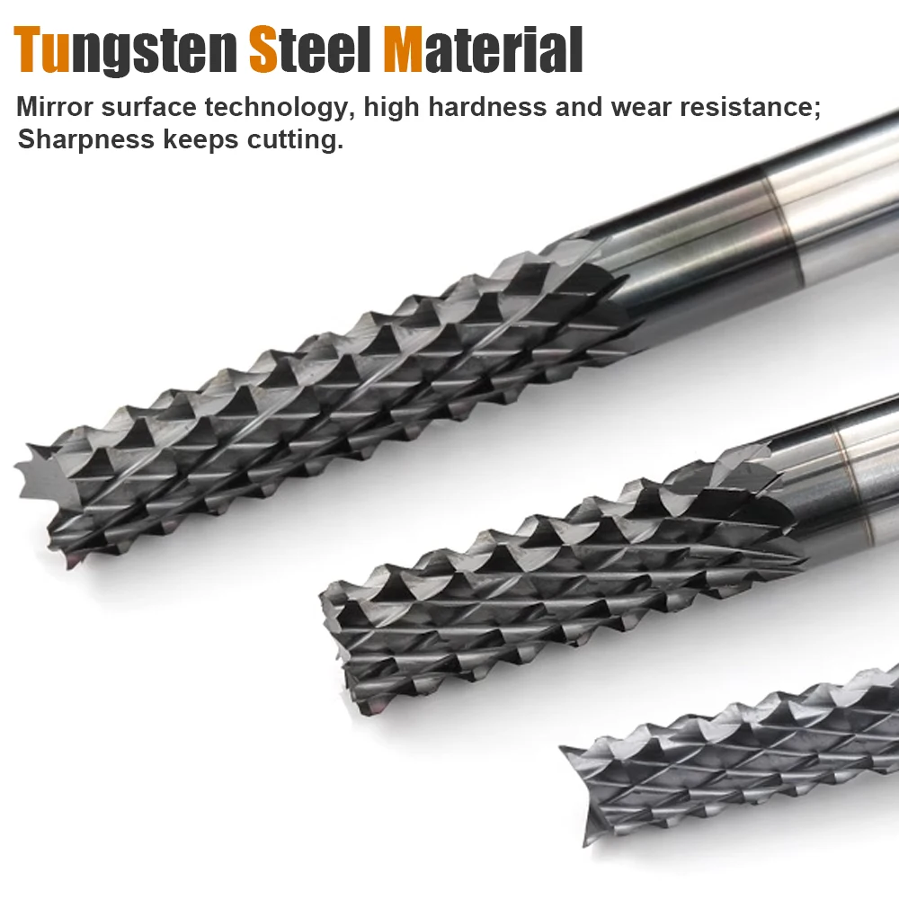 Biaonu 10pcs 3.175/4/6/8mm Shank Carbide PCB Milling Cutter Set Corn End Mill Cutter Bits CNC Milling Tools for Circuit Board