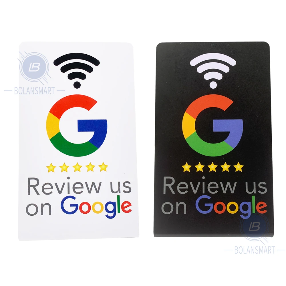 

13.56Mhz programmable Google Review Card NFC station table NFC Google Reviews display bending card standing brand bracket