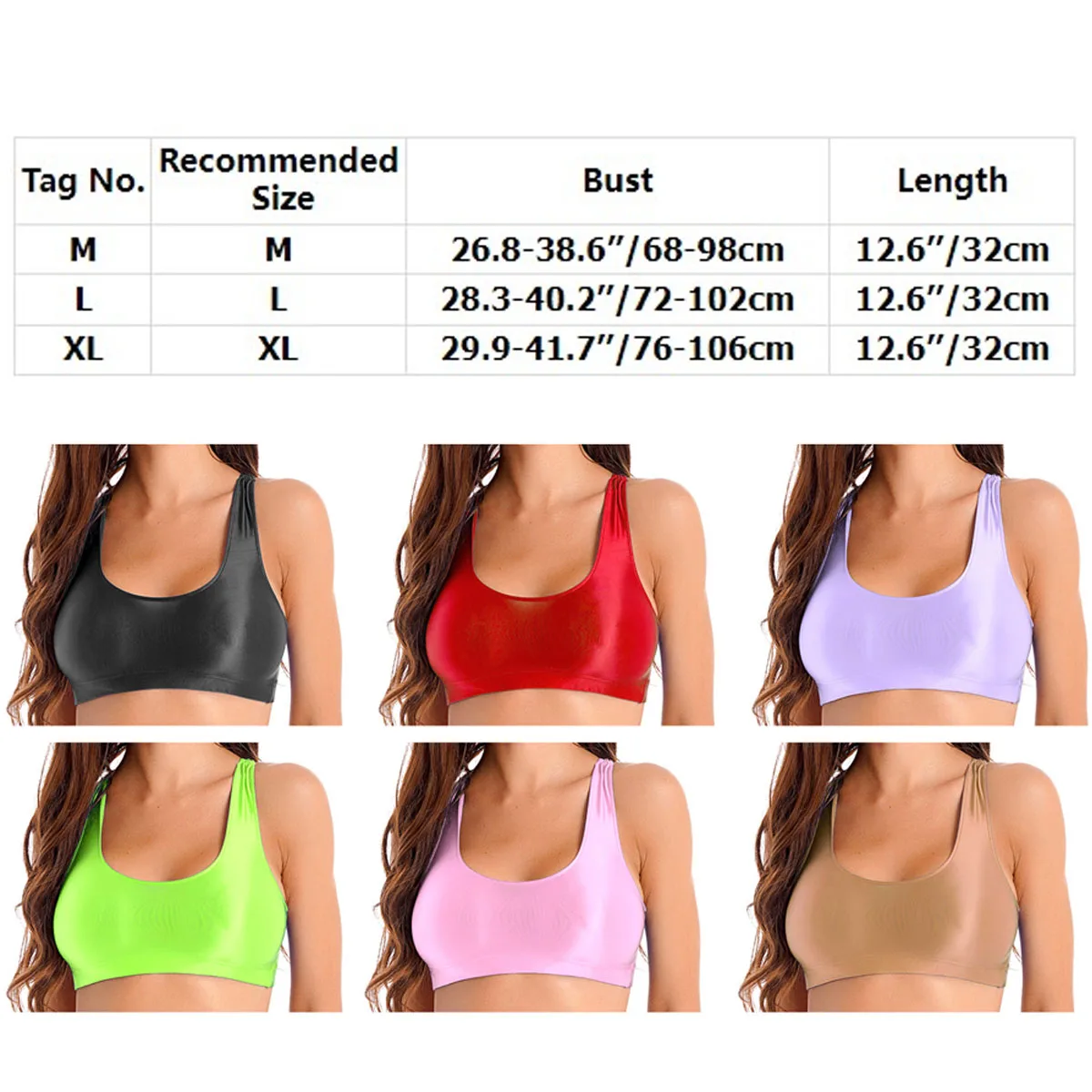 Womens Glossy Short Sleeve Crop Top 오일 샤이니 스포츠 피트니스 티셔츠 티 운동 Cheer Booty Dance Tops 수영복 Clubwear
