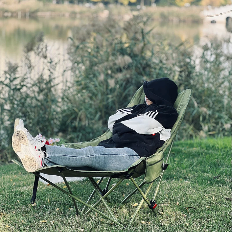 Comfortable and Stable Fishing Chair with Three-level Adjustable Backrest Sturdy and Comfortable Foldable Camping Chair