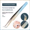 Isunley Stainless Steel Professional Eyelash Extension Tweezers Set Lash Tweezersfor Volume Isolation and Classic Lashes 5