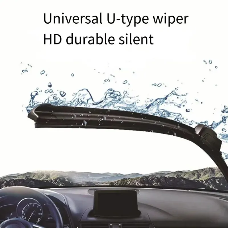 Car Wiper Blades Universal U-type Soft Rubber Boneless Wiper Durable Reduce Noise Automotive Wiper 14"17" 18" 19" 20" 21" 22" 6