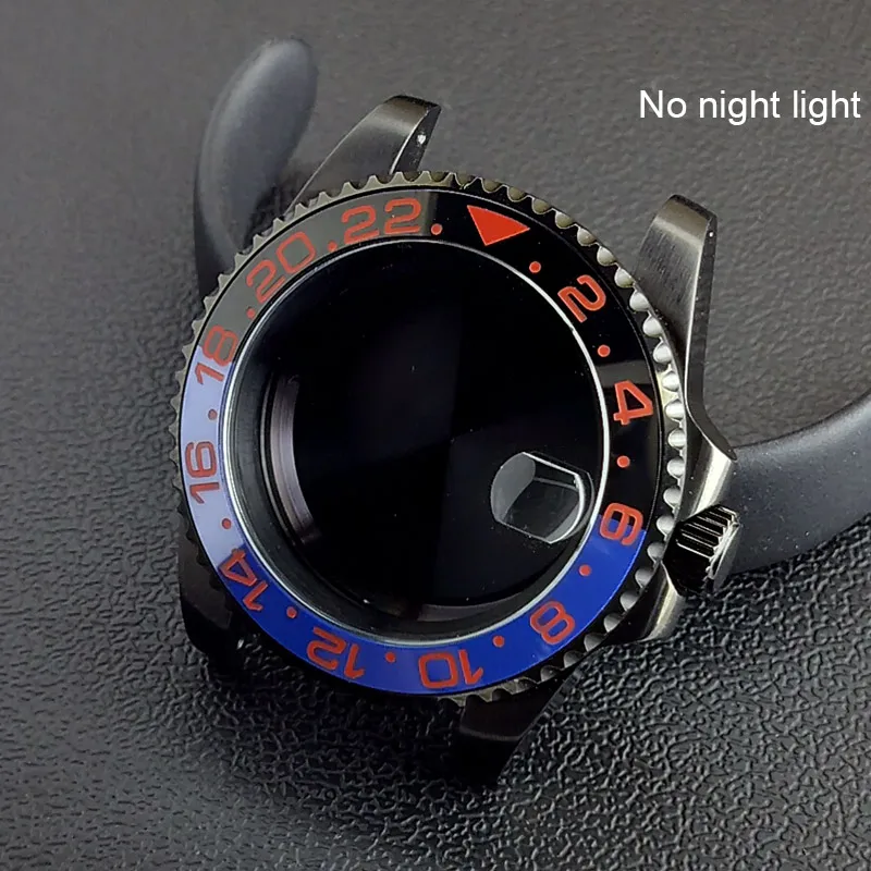 40MM Sapphire Glass GMT Bidirectional Rotation Watch Case with Accessories