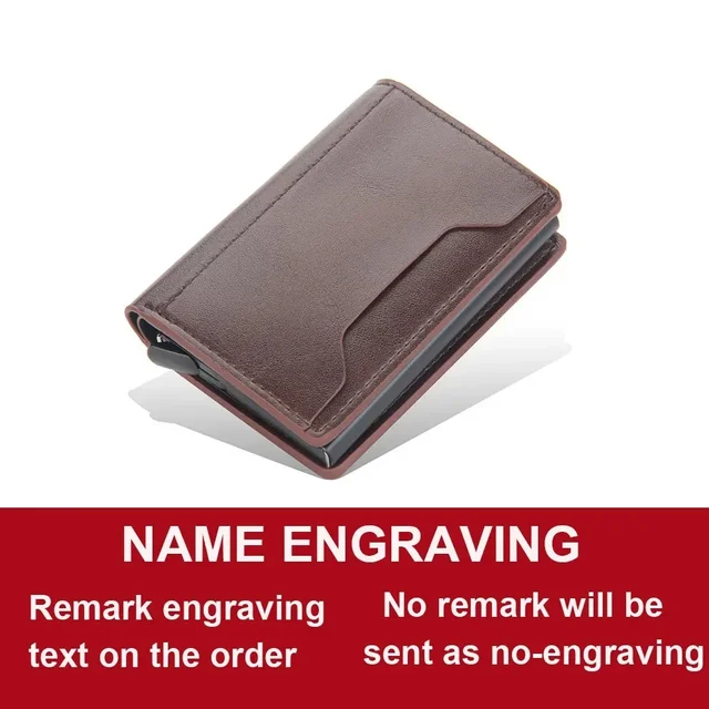 Anti Rfid Blocking Men Card Holder Case Wallets Free Name Customized Small Card Wallets Mini Wallet Qaulity Small Male Purses 4