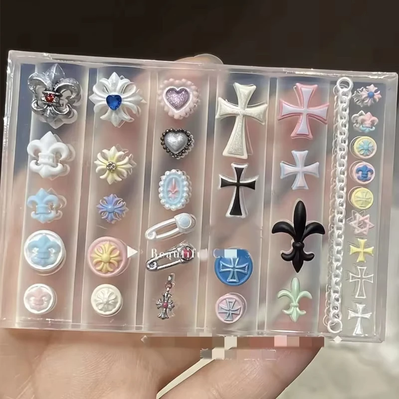 실리콘 네일 몰드 재사용 가능 네일 아트 스탬핑 조각 템플릿 스텐실 DIY 네일 부품 장식 매니큐어 도구