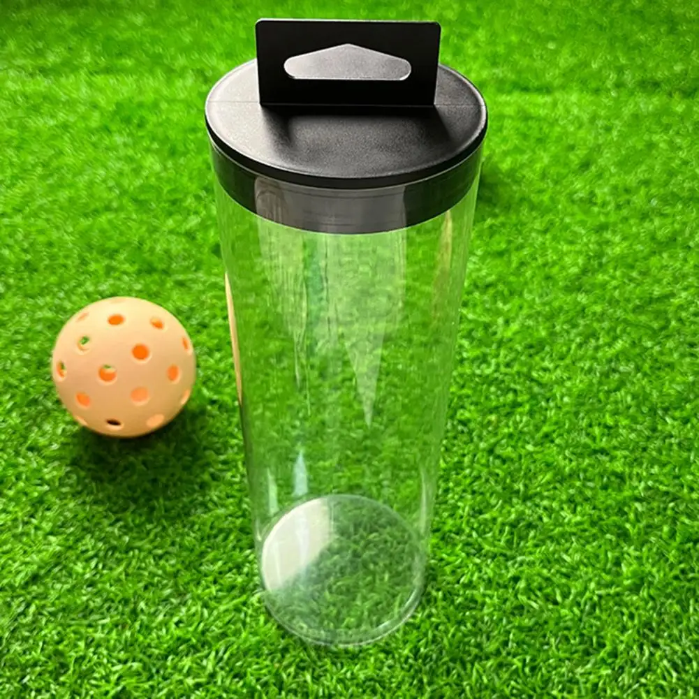 Pickleball Clear Storage Box With Lid Badminton Baseball Tennis Ball Holder Cylindrical Container Organizer Transparent Tube