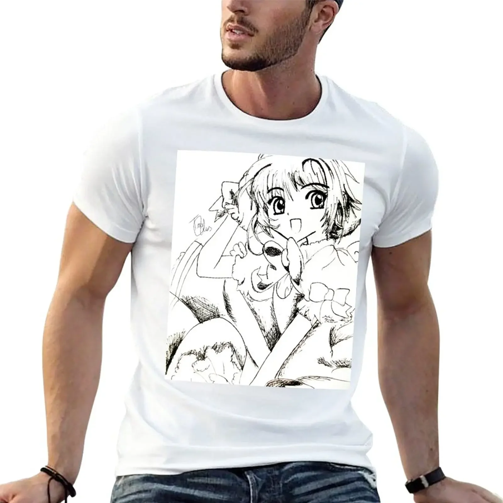 

Cardcaptor Sakura Sketch T-Shirt new edition Short sleeve tee tops workout shirts for men