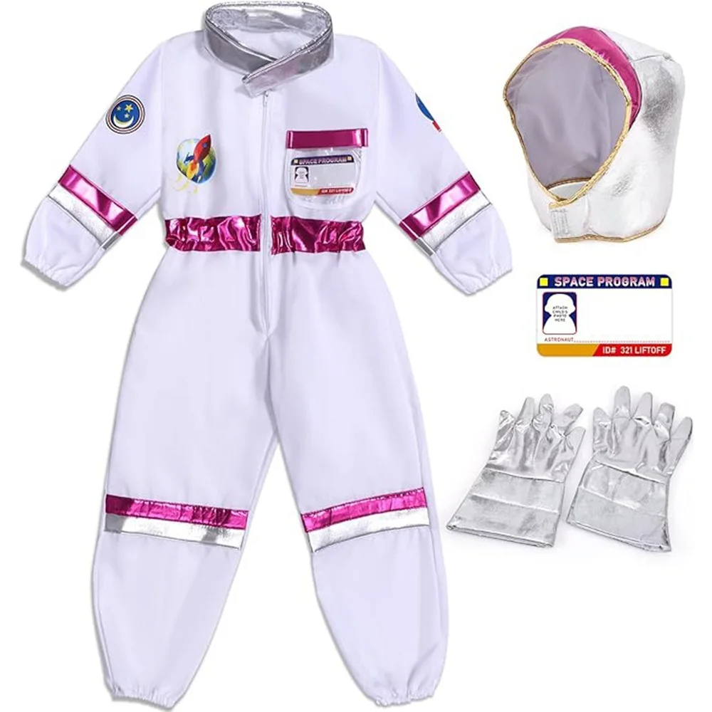 Rocket Cosplay Astronaut Spacesuit Costume for Kid with Hat Gloves