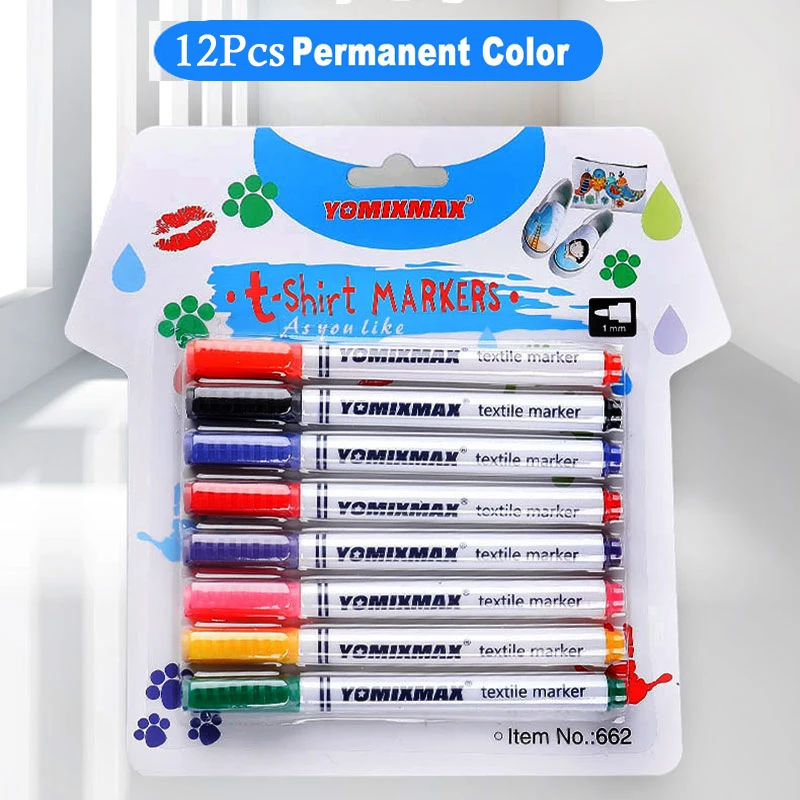 12ColorsMagicPaintMarkerPenClothesTextilePermanentPaintCrafts