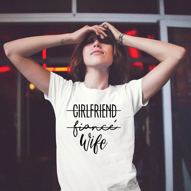 Girlfriend Fiance Wife T-Shirt Future Mrs Tumblr Tee Engagement Gift Fiance Shirt Bachelorette Party Tops Trendy Casual Tshirts 2