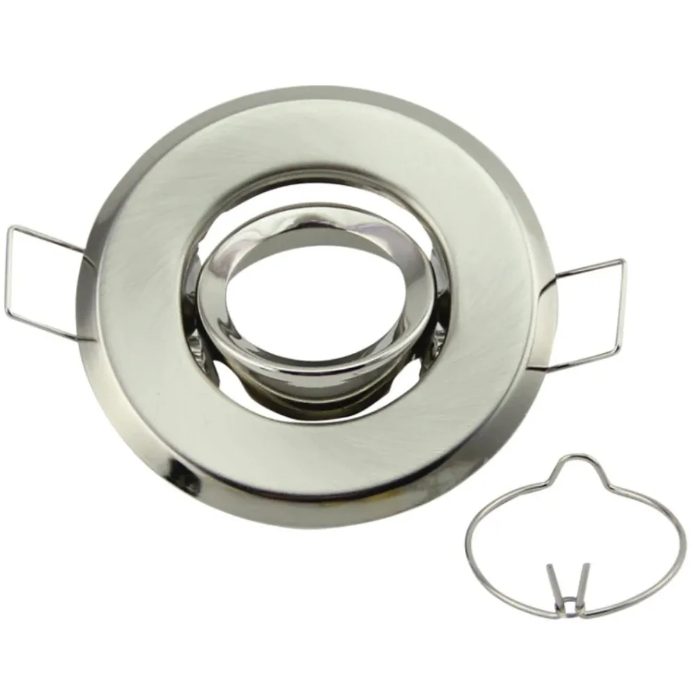 JOYINLED 1/10PCS 새틴 니켈 MR11 다운라이트 피팅(램프 홀더 포함) 70mm 직경 45mm 컷아웃 천장 스포트라이트 장착 브래킷