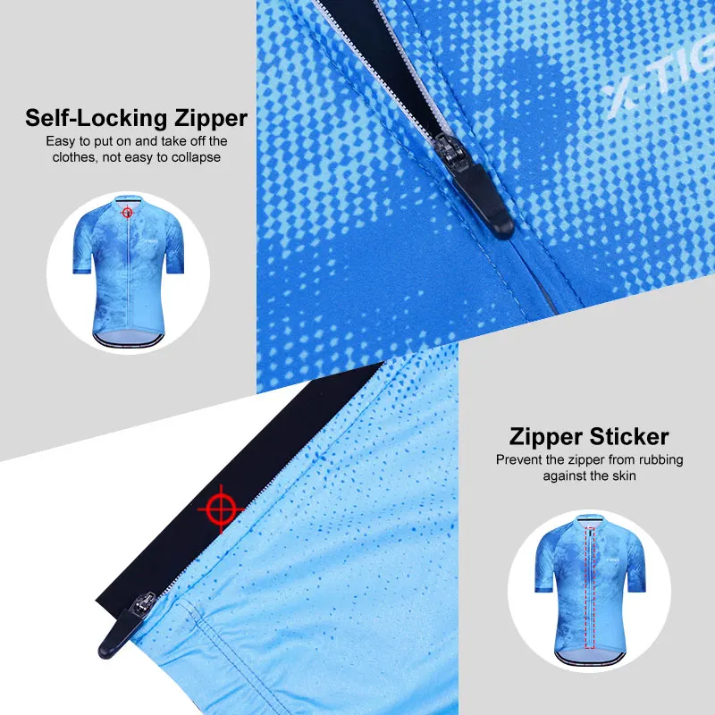 X-TIGER Cycling Jersey Slim Fit SPF 50+ Women Fashion Bike Jersey Pro Team Cycling Shirt Ink Splash Style