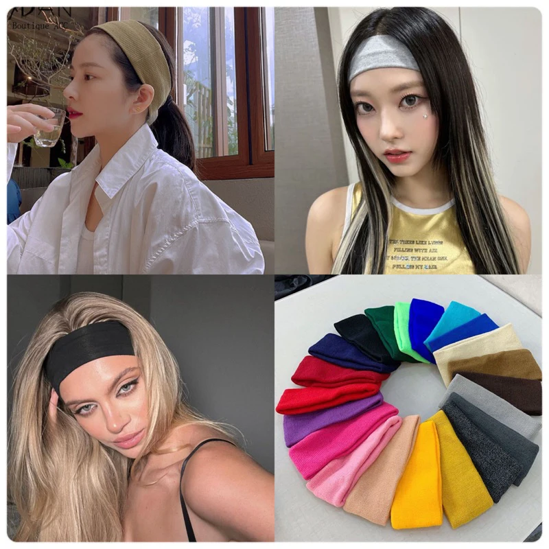 Sports Headbands Sport Yoga Headbands Fashion Soft Elastic Cotton Sweatband Yoga Stretchy