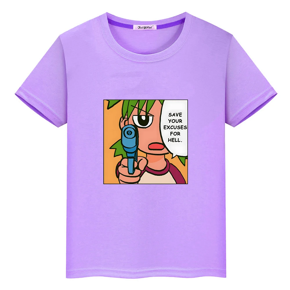 

Azumanga Daioh Yotsuba Graphic T-shirt Casual 100% Cotton Boys and Girls Cartoon Tee-shirt Short Sleeve Kawaii Summer Tshirts