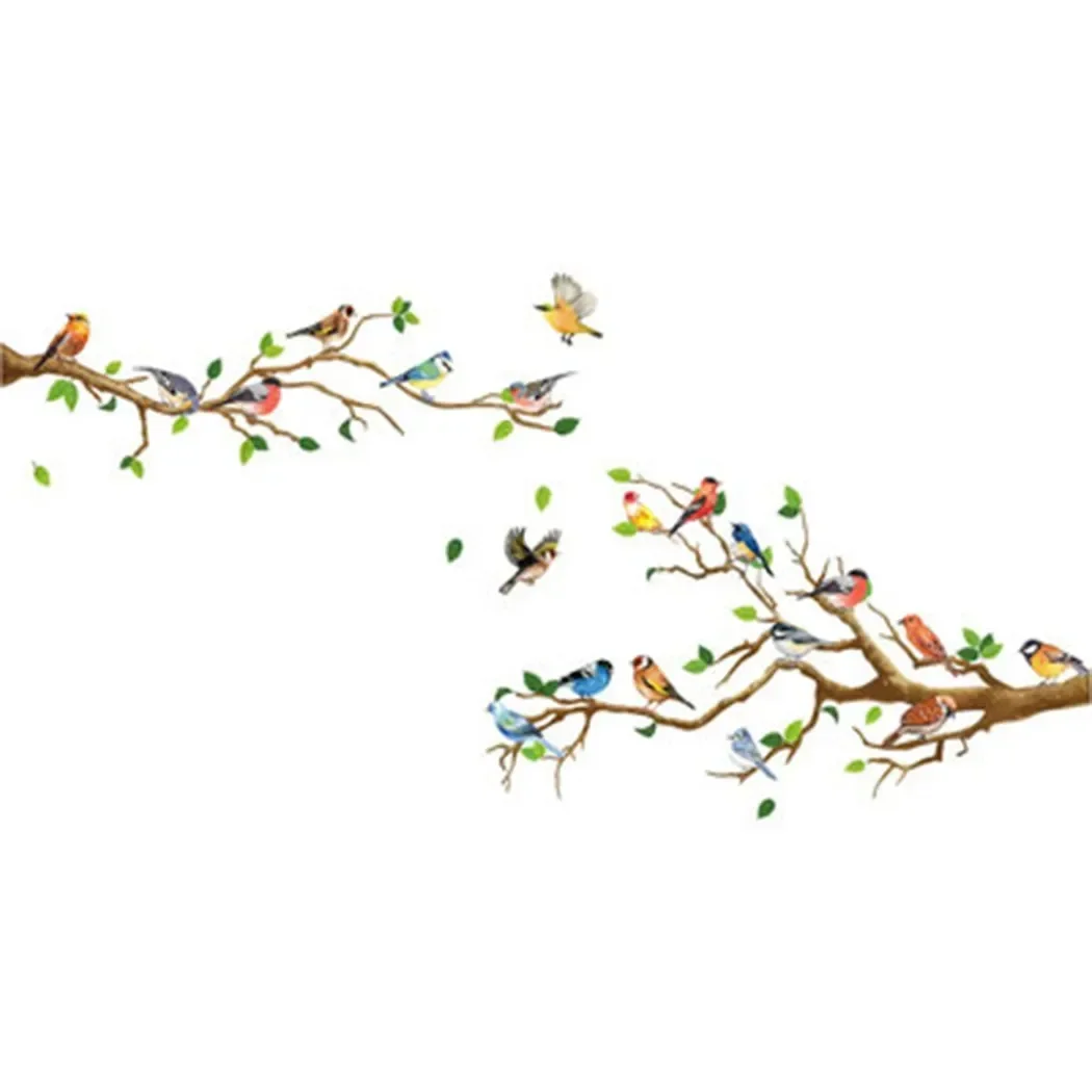Accessories Branch Birds Wall Stickers Bedroom Living Room Office Background Wall Sofa Decorative Stickers Living Fashion