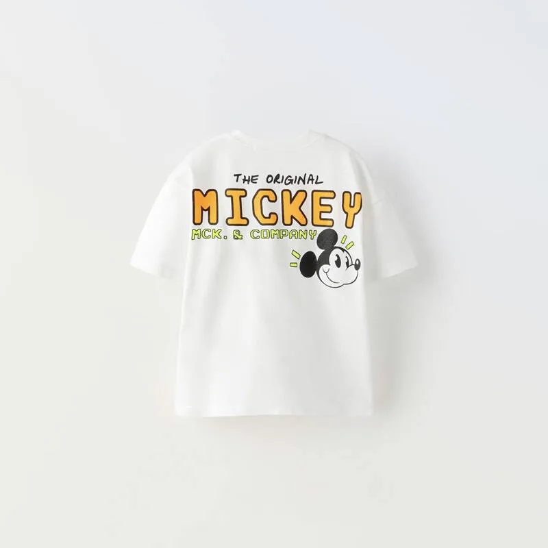 Boys Trendy New Disney Summer Clothes Loose Short-sleeved Crewneck Tops New Style Fashion TShirt Children Cartoon Printing Tees 4