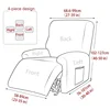 1/2/3 Seater Solid Color Elastic Recliner Sofa Cover Stretch Spandex  Armchair Covers Removable Couch Slipcovers Home 2