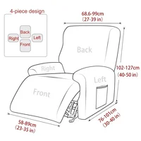 1/2/3 Seater Solid Color Elastic Recliner Sofa Cover Stretch Spandex  Armchair Covers Removable Couch Slipcovers Home 2