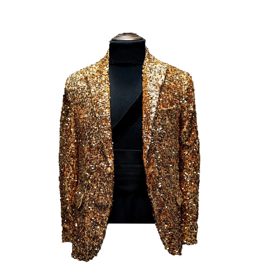 Sequin Jacket Men Setwell Men's Bling Sequins Tuxedo Jacket Coat